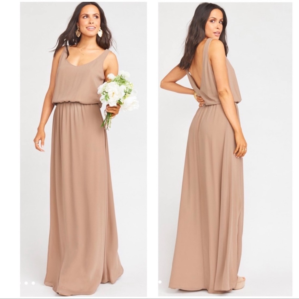 Show Me Your Mumu Kendall Maxi Dress in Dune Chiffon